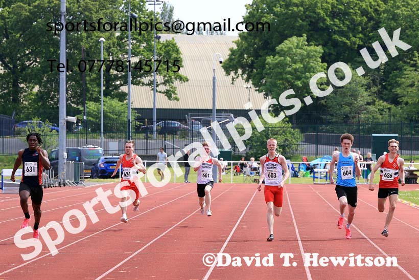 Mens Under-20s 200 metres, 2024 North Eastern Track and Field Champs., Middlesbrough.  Photo: David T. Hewitson/Sports for All Pics